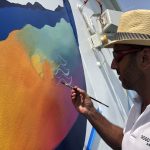Caribbean Princess Cruises Diego Bormida Artist mural resin dipinti (156)