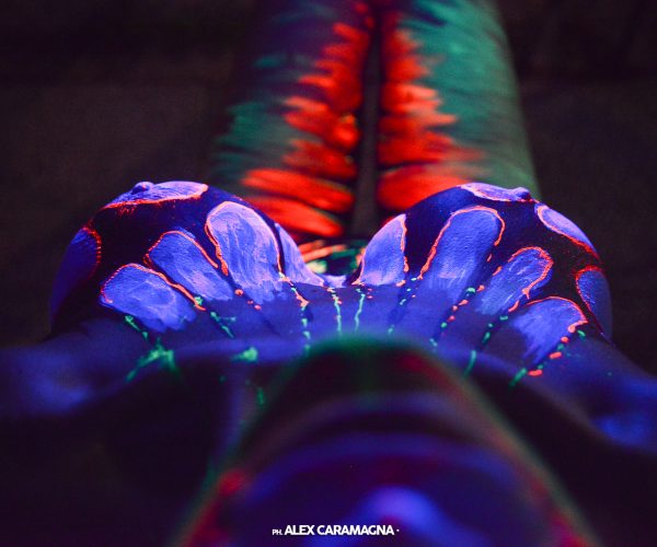 Diego Bormida Bodypainting Glitter Fluo art Mehron Kryolan Snazaroo 05