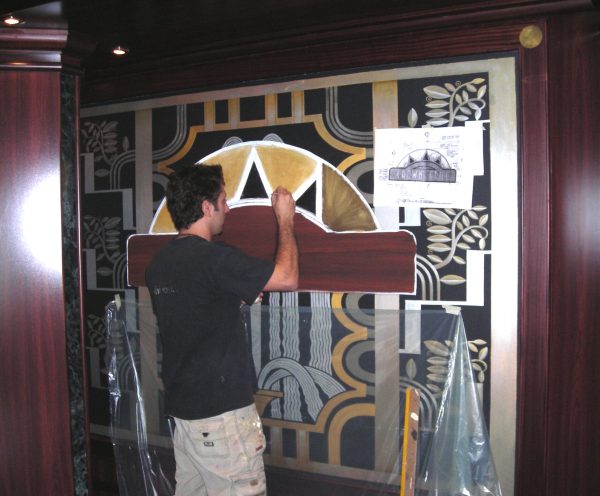 Emerald Princess Cruise Line PCL art artworks paintings decorazione pittorica mural finti marmi (83)