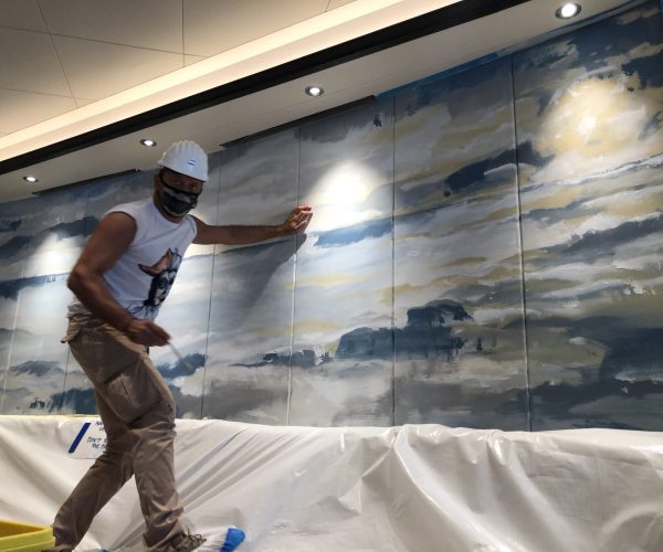 Enchanted Princess Cruise Lines PCL hand painted mural dipinto murales painting canvas custom luxury tela art arte (34)