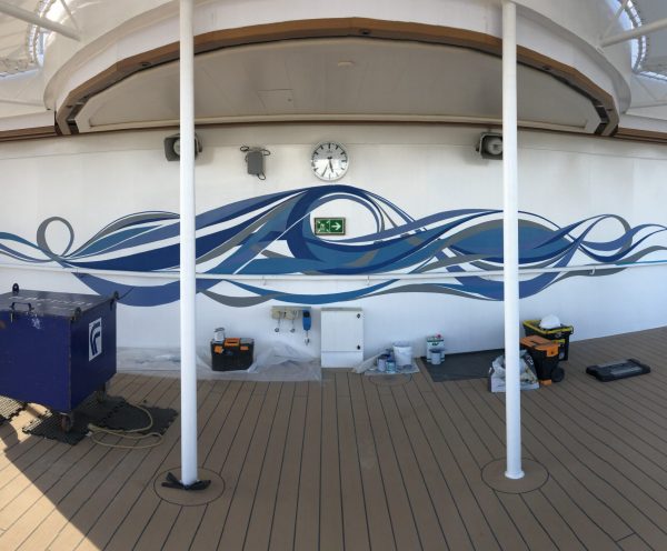 Enchanted Princess Cruise Lines PCL hand painted mural dipinto murales painting canvas custom luxury tela art arte (66)