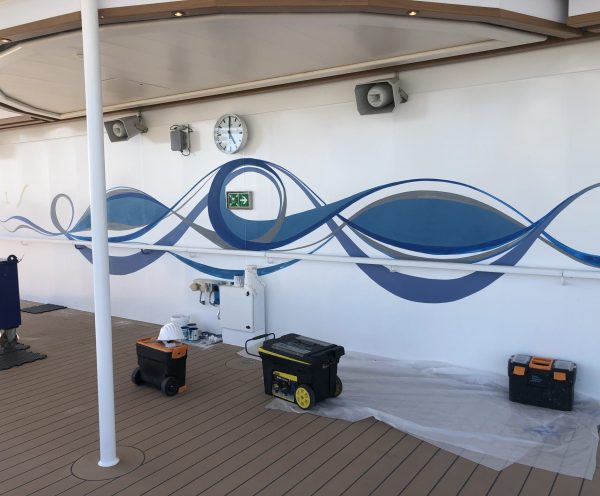 Enchanted Princess Cruise Lines PCL hand painted mural dipinto murales painting canvas custom luxury tela art arte (87)