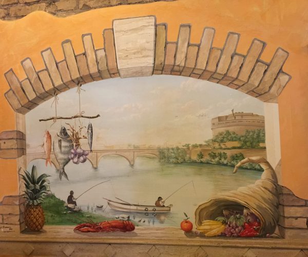La Cornucopia Trastevere Roma trompe l oeil dipinto murale mural (13)