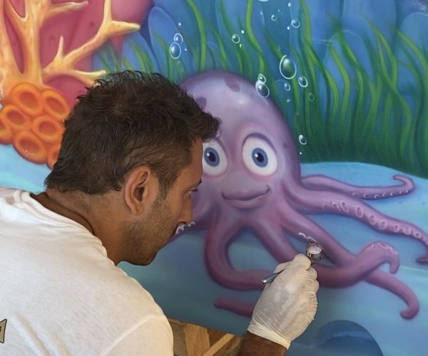 NCL norwegian breackaway airbrush painting brus luxury waterpark aerografia custom dipinto arte pittura (127)