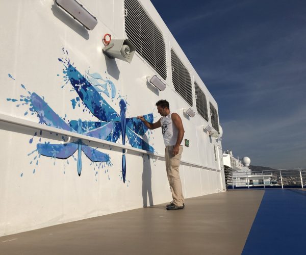 Sky Princess PCL artworks murals trompe l oeil dipinti luxury cruise instagram wall (120)