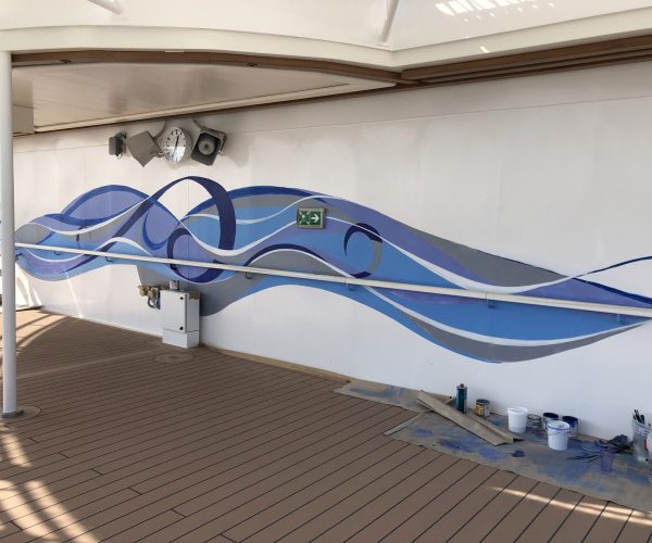 Sky Princess PCL artworks murals trompe l oeil dipinti luxury cruise instagram wall (129)