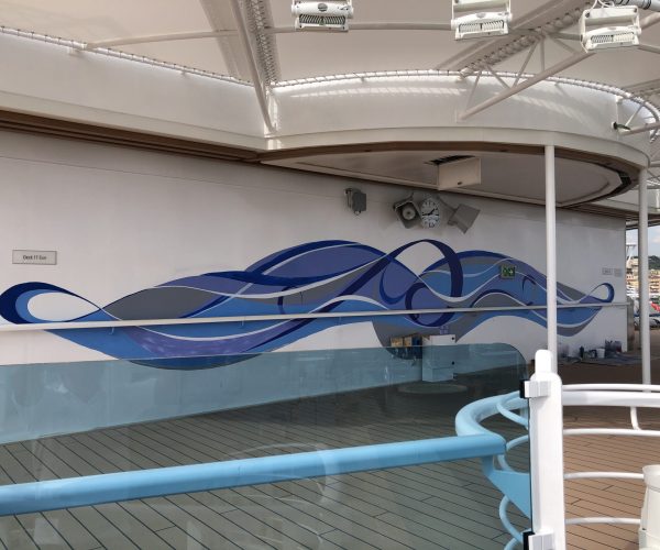 Sky Princess PCL artworks murals trompe l oeil dipinti luxury cruise instagram wall (138)