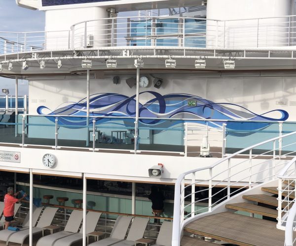 Sky Princess PCL artworks murals trompe l oeil dipinti luxury cruise instagram wall (153)