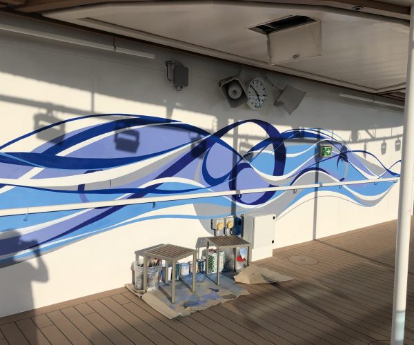 Sky Princess PCL artworks murals trompe l oeil dipinti luxury cruise instagram wall (154)