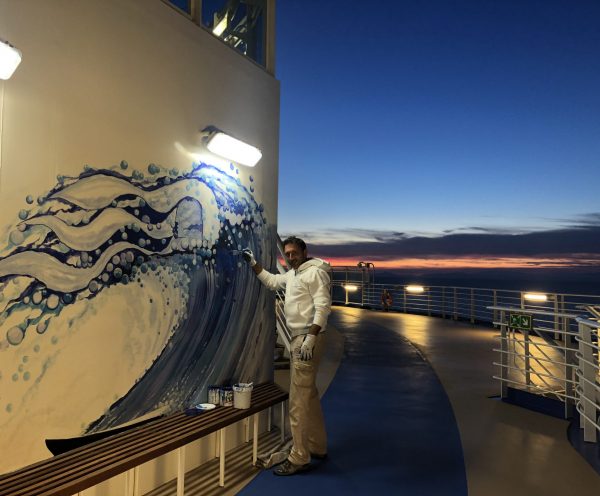 Sky Princess PCL artworks murals trompe l oeil dipinti luxury cruise instagram wall (162)