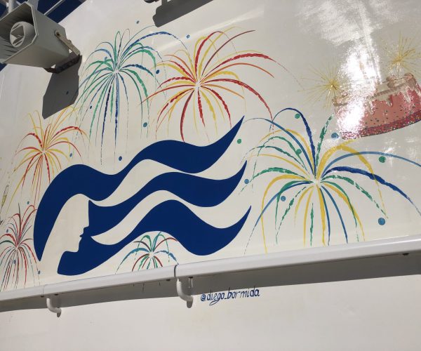 Sky Princess PCL artworks murals trompe l oeil dipinti luxury cruise instagram wall (17)