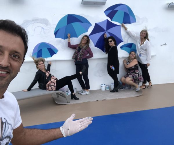 Sky Princess PCL artworks murals trompe l oeil dipinti luxury cruise instagram wall (206)