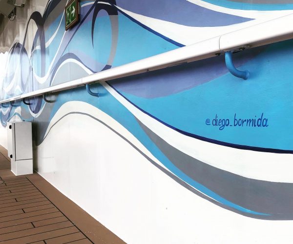 Sky Princess PCL artworks murals trompe l oeil dipinti luxury cruise instagram wall (267)