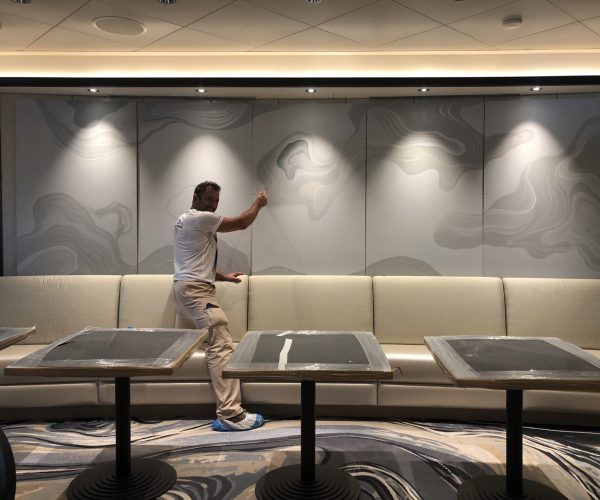 Sky Princess PCL artworks murals trompe l oeil dipinti luxury cruise instagram wall (49)