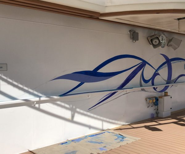 Sky Princess PCL artworks murals trompe l oeil dipinti luxury cruise instagram wall (9)