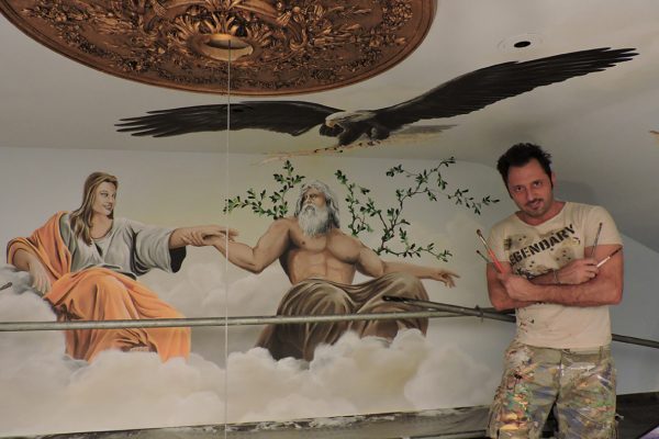 Diego Bormida Artist Villa Bellissima Ceiling Masterpiece Hercules room soffitto